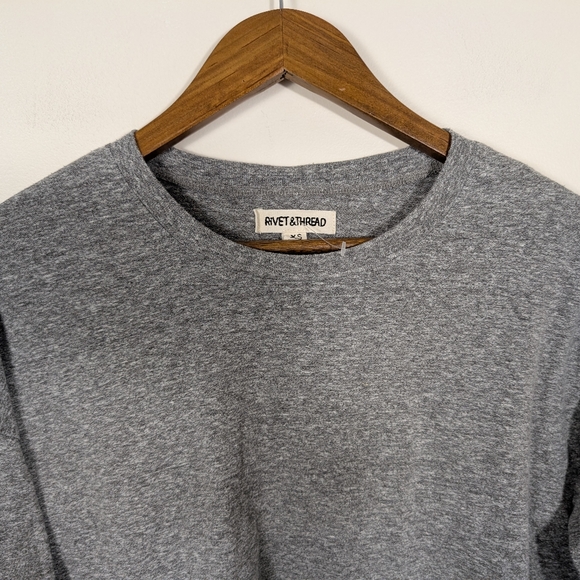 Rivet & Thread Madewell Gray Ex Boyfriend Long Sleeve Tee Shirt NWOT! - Picture 5 of 9
